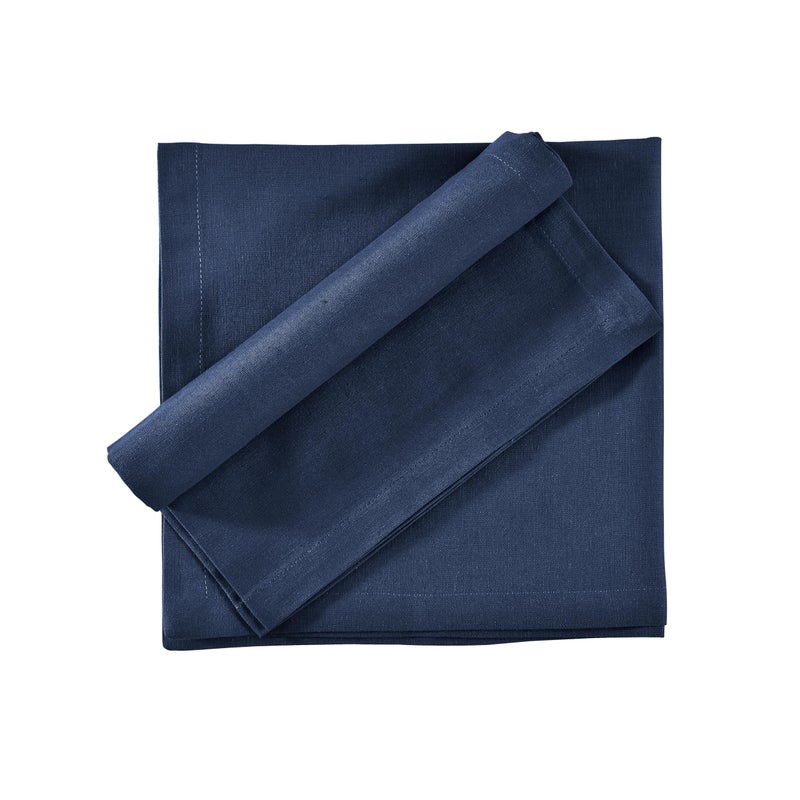 Fingercraft Cloth Napkins Set of 12, Cotton Linen Blend Napkins Cloth Washable Premium Quality Parties, Weddings, Mitered Dinner Napkin for Home Parties Christmas Thanksgiving 18x18 in Navy - Image 3